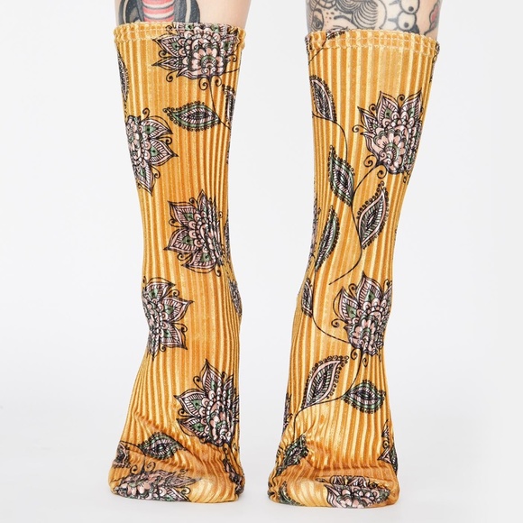 Free People Accessories - Free People Trixie Printed Velvet Socks
